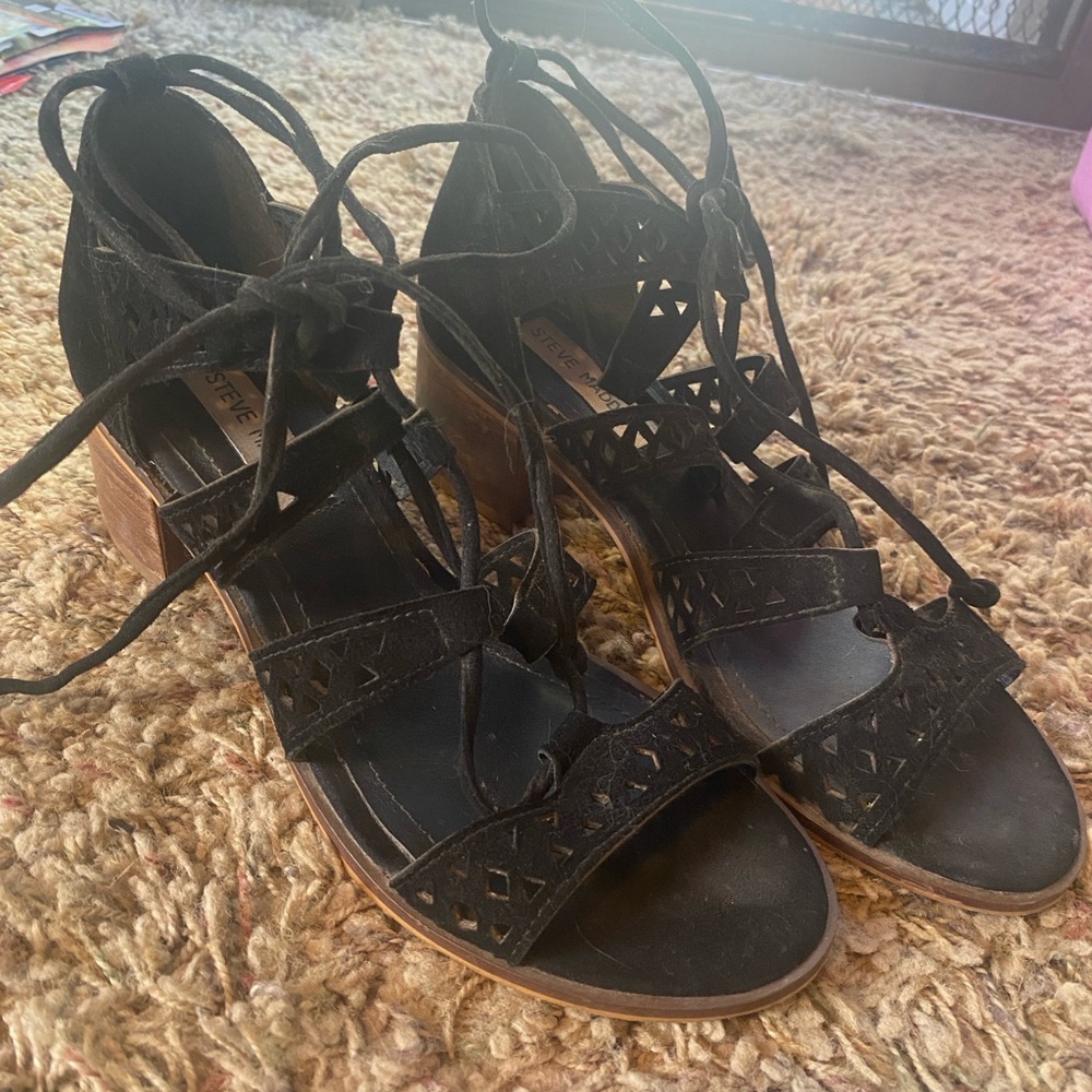 Black Suede Women's Sandals
